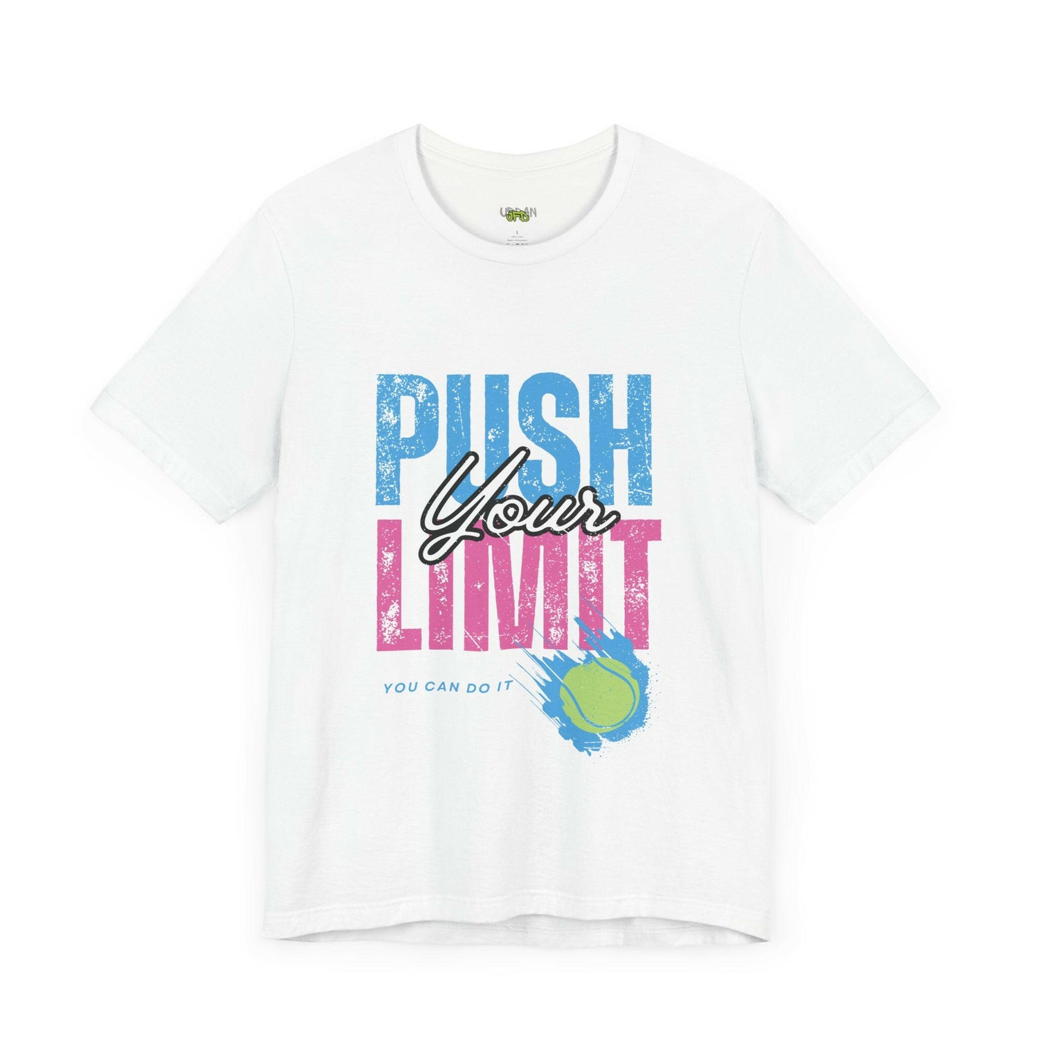 Motivational Tennis Tee - "Push Your Limit" Unisex Short Sleeve Shirt.