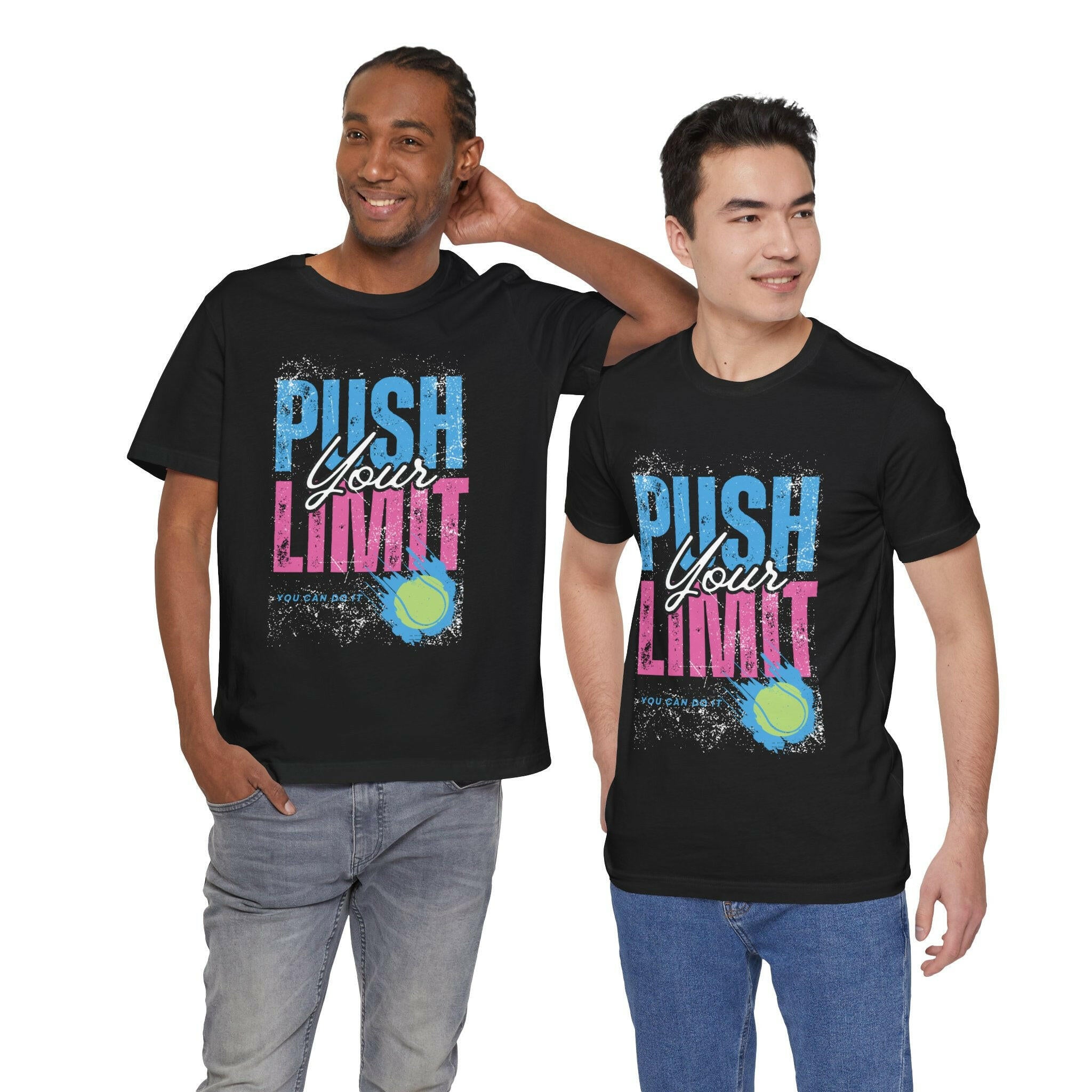 Motivational Tennis Tee - "Push Your Limit" Unisex Short Sleeve Shirt.