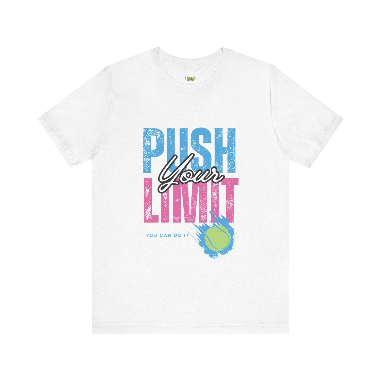 Motivational Tennis Tee - "Push Your Limit" Unisex Short Sleeve Shirt.