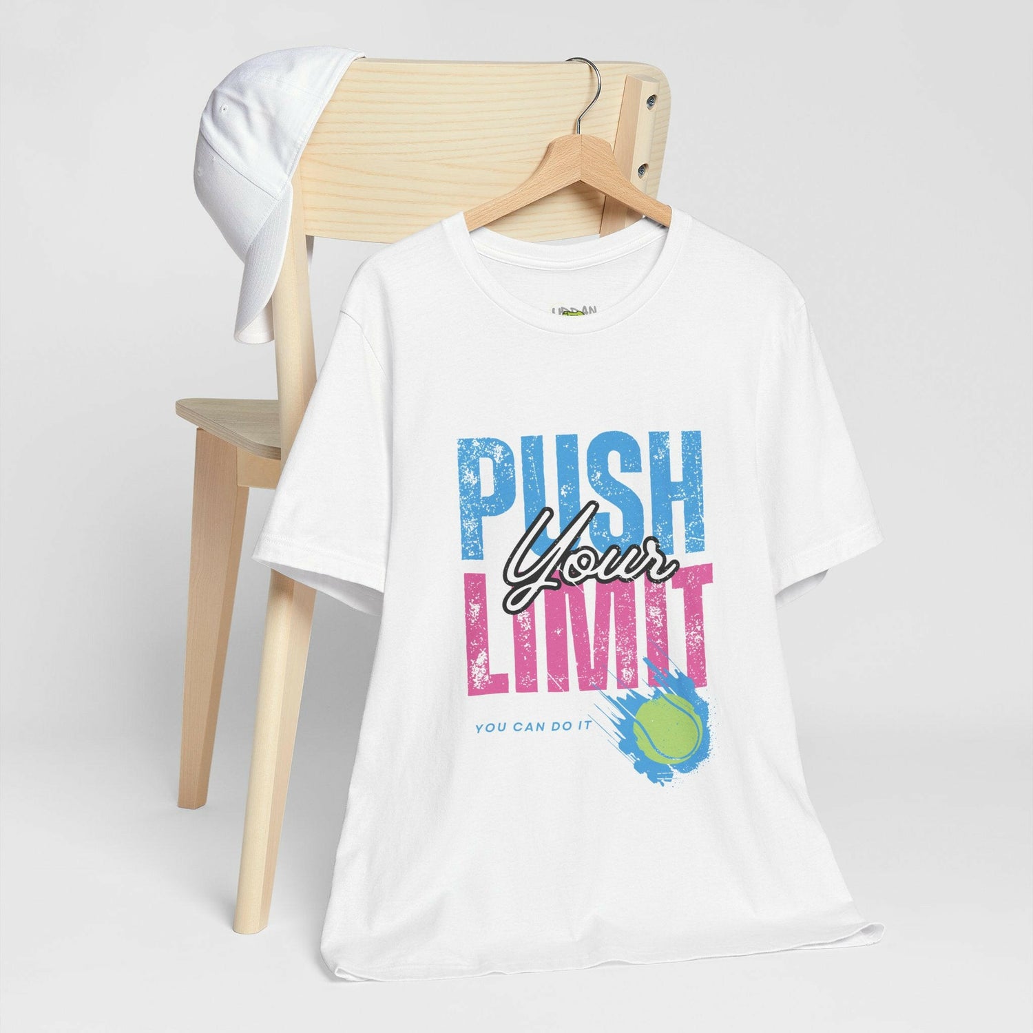 Motivational Tennis Tee - "Push Your Limit" Unisex Short Sleeve Shirt.