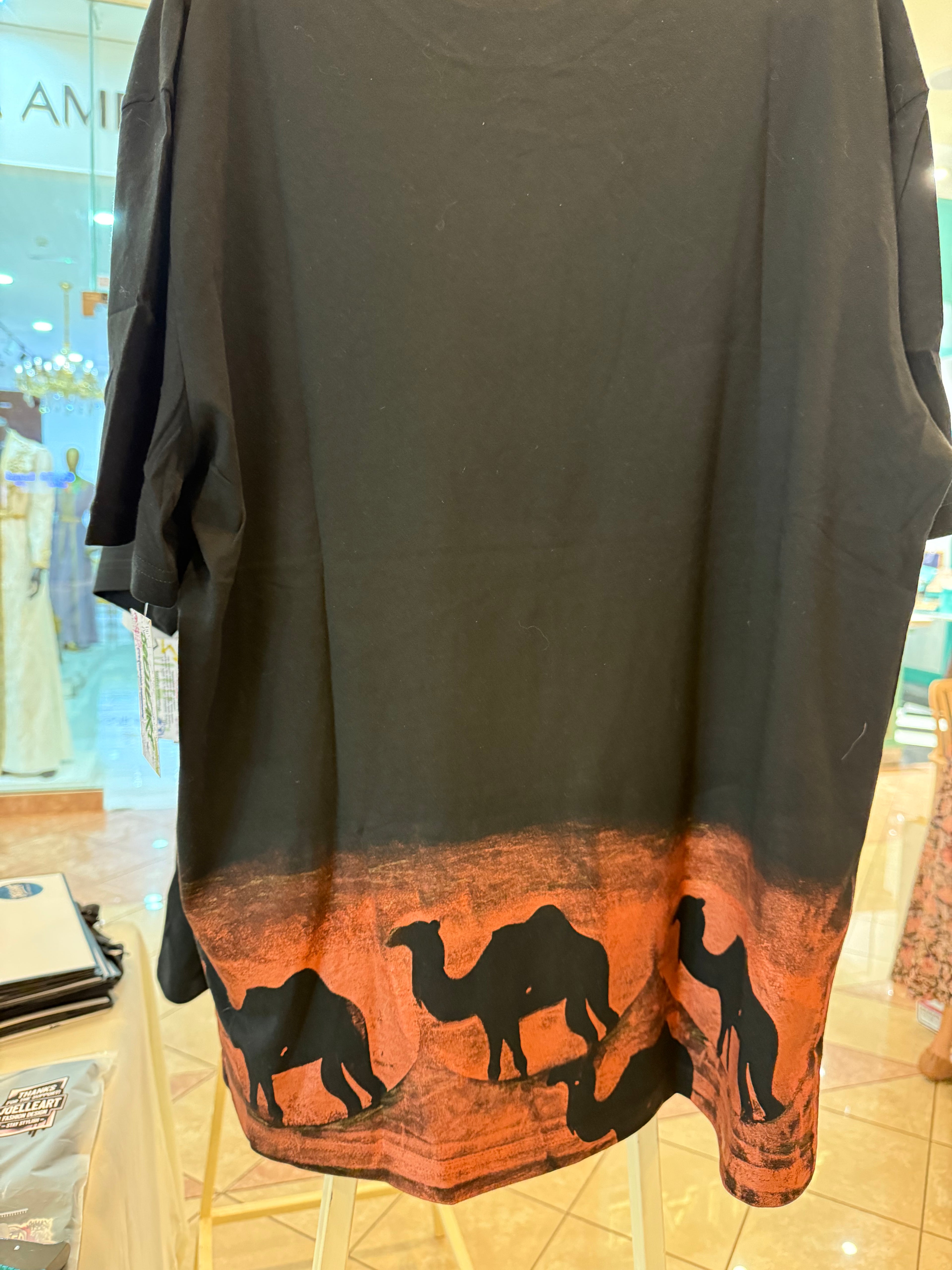 Handprinted camel design tee by JFD, urban fashion UAE