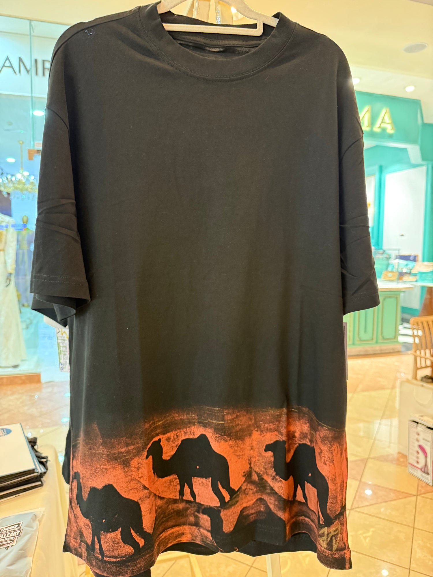 Handprinted camel design tee by JFD, urban fashion UAE