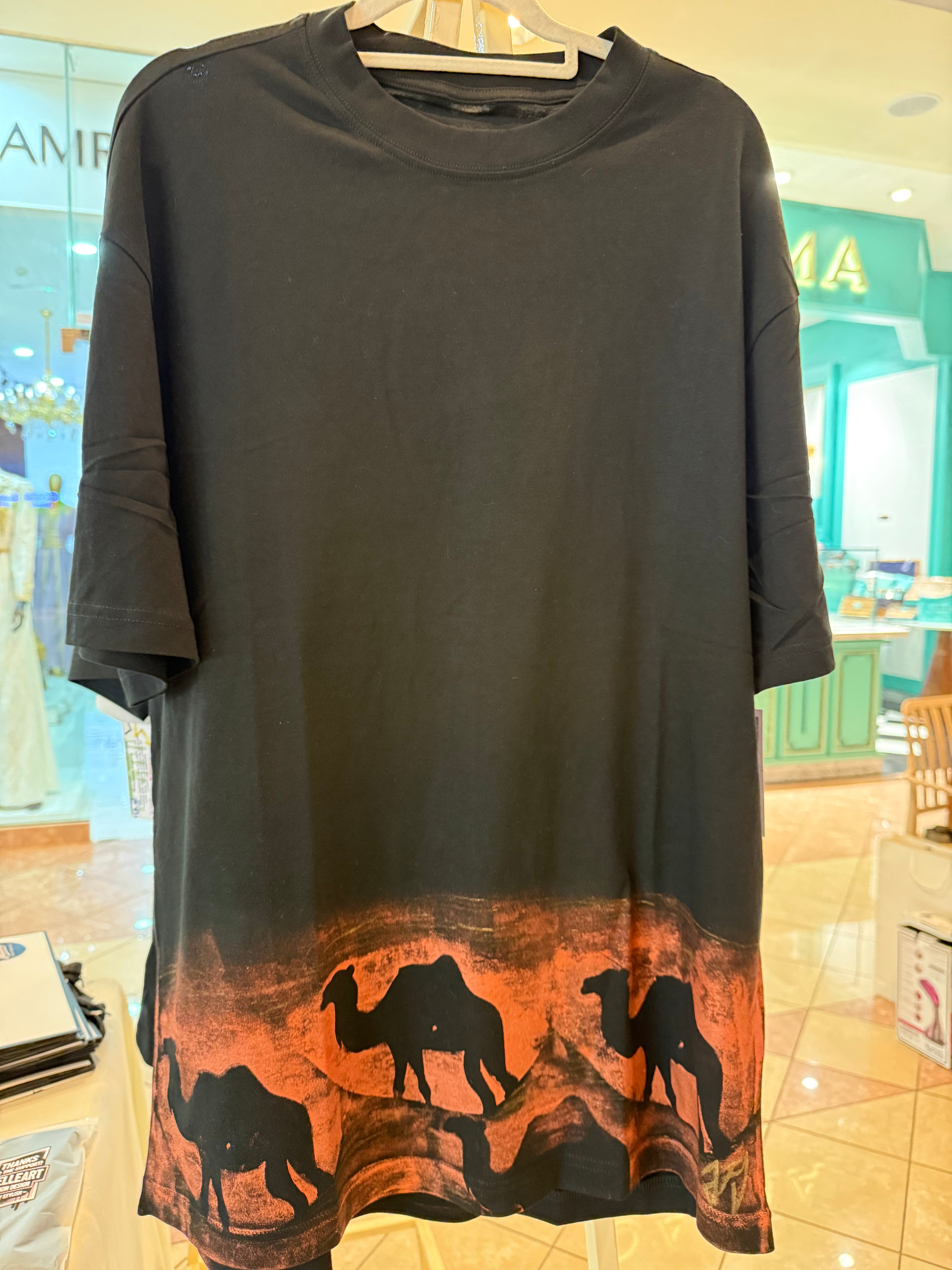Handprinted camel design tee by JFD, urban fashion UAE