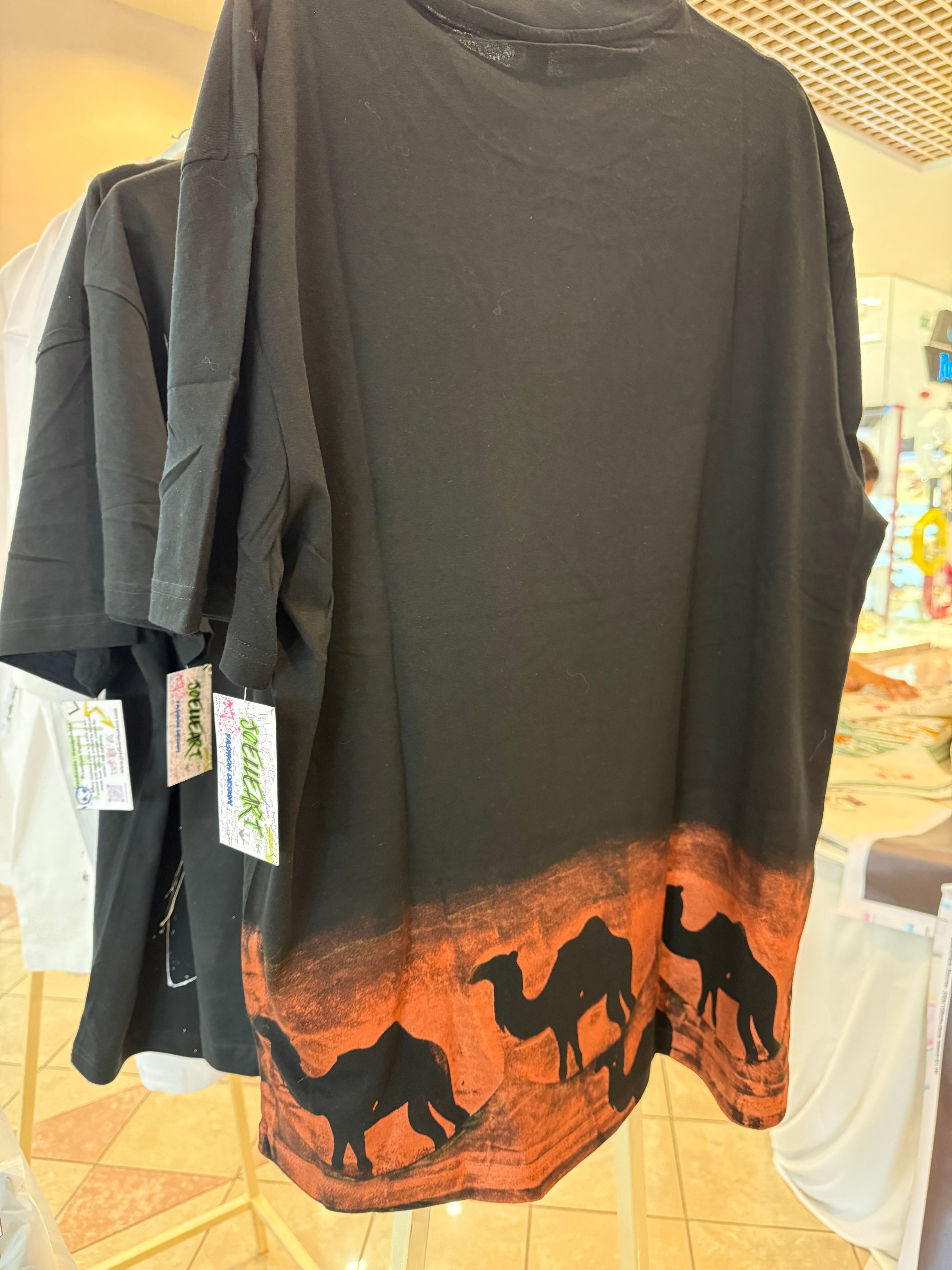 Handprinted camel design tee by JFD, urban fashion UAE