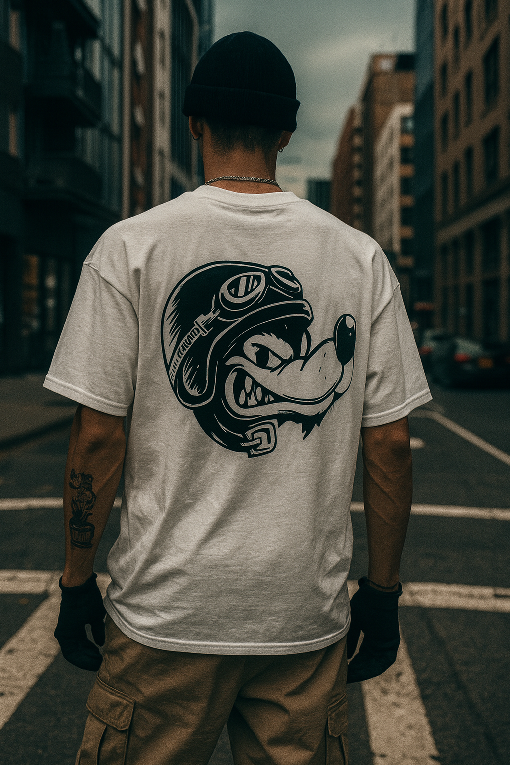 Urban Brushstroke & Rider Graphic T-Shirt – 100% Cotton -handmade
