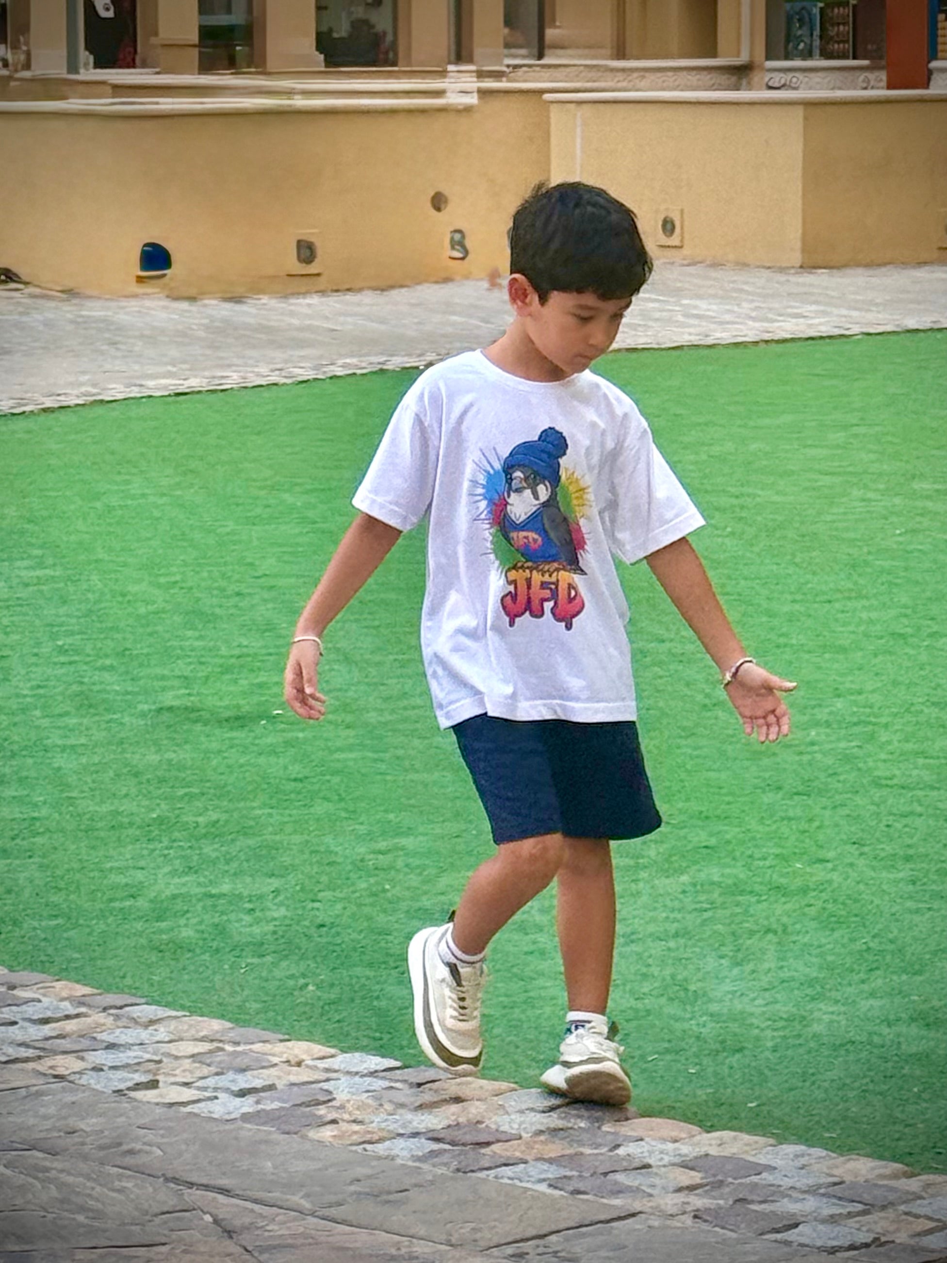 handmade falcon graffiti kids T-shirt JFD streetwear Dubai UAE