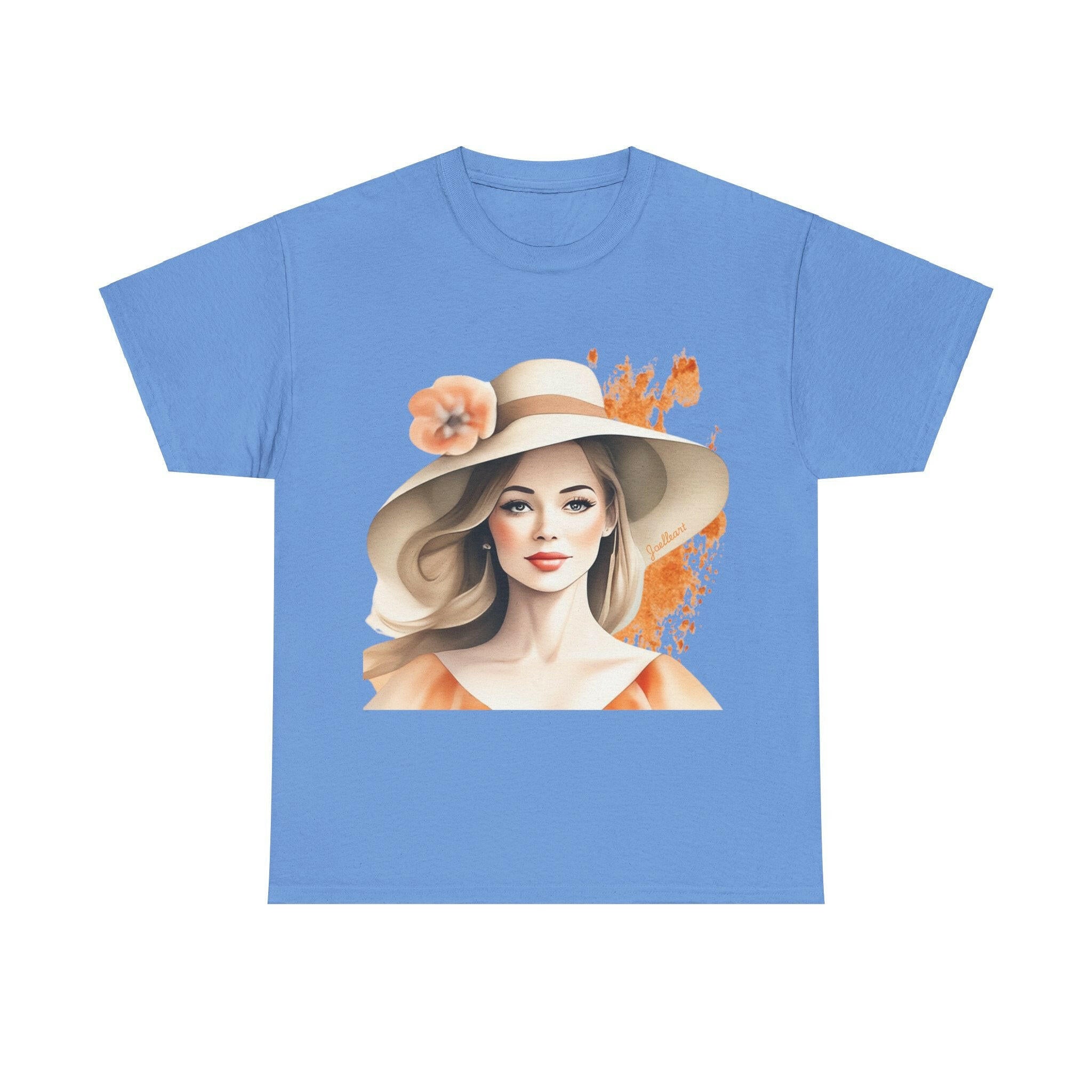 Woman tee - Beautiful hat girl art.