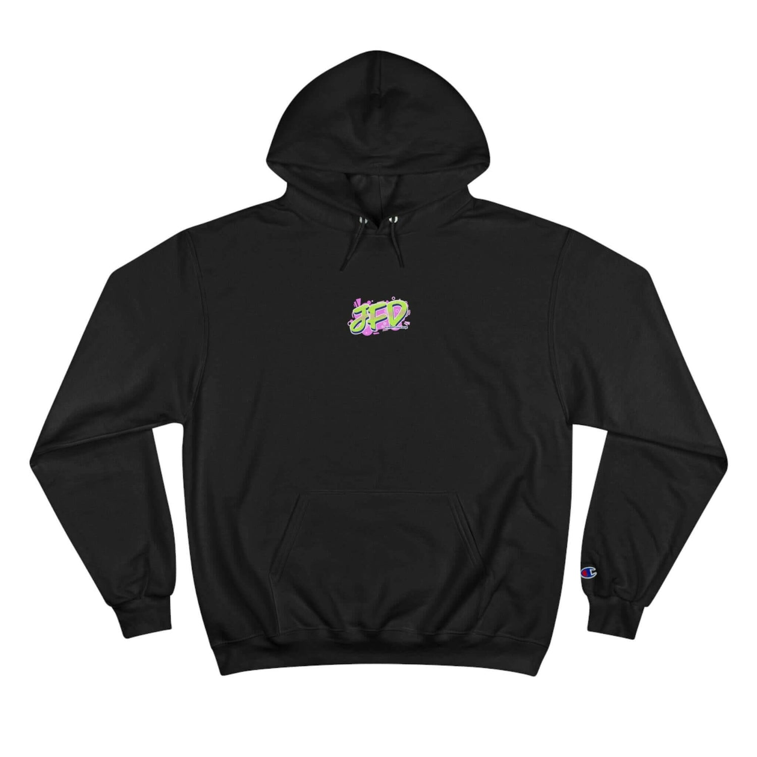 Artistic Champion Hoodie - Colorful Abstract Design for Trendsetters.