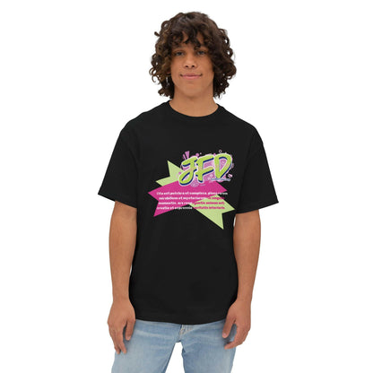 Bold Graphic Unisex Oversized Boxy Tee - Vibrant JFD Design