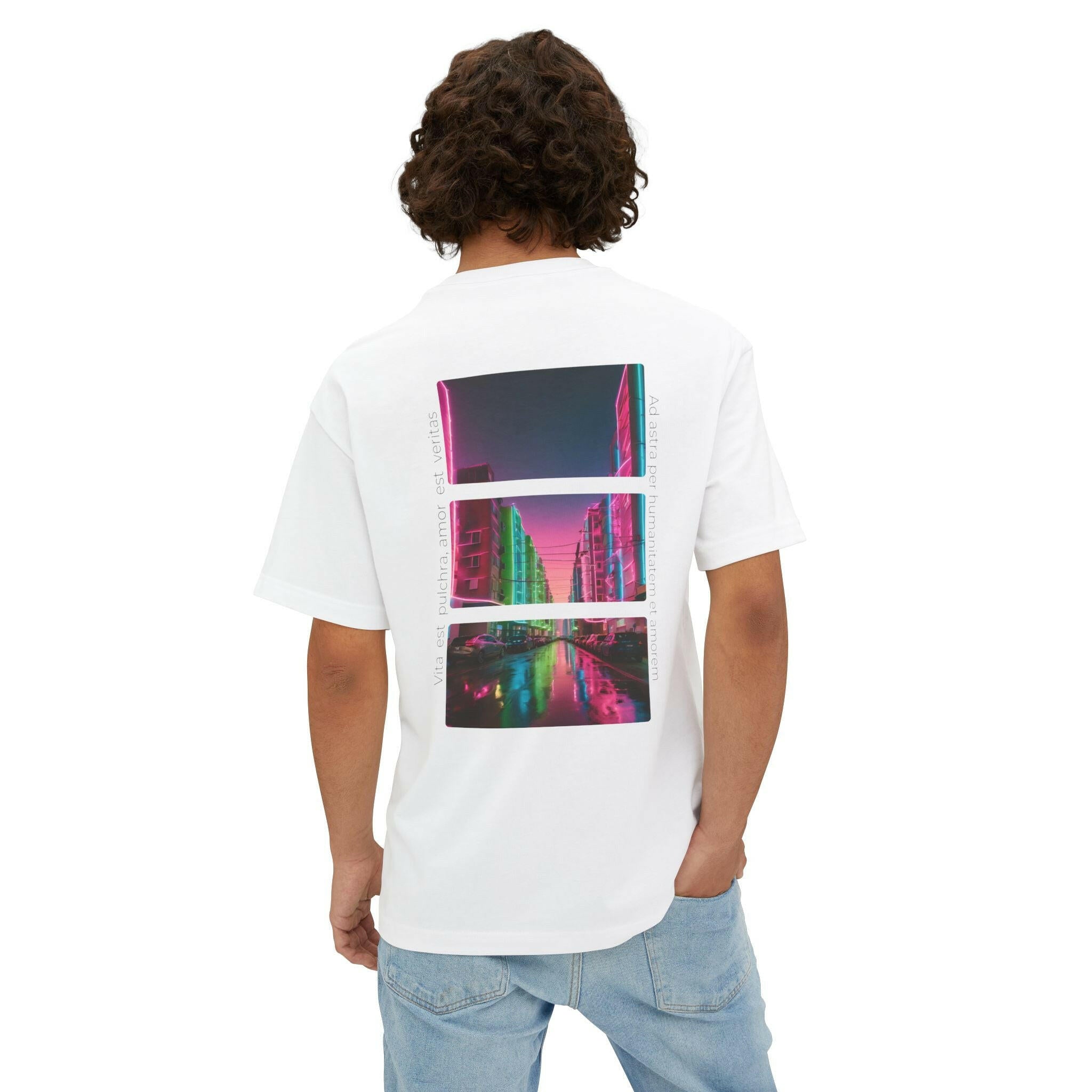 Urban Vibe Unisex Oversized Boxy Tee - Retro Graphic Style.