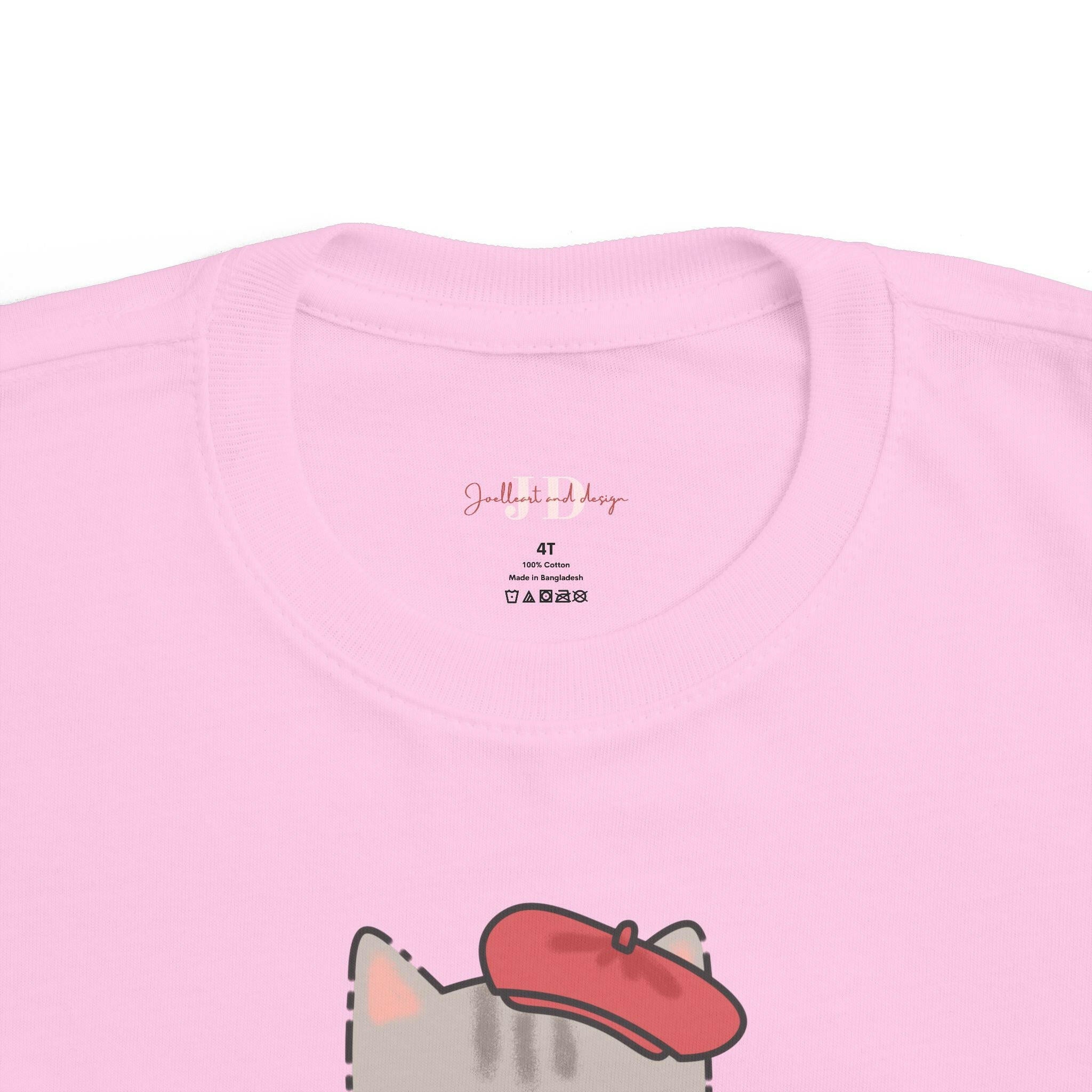 Cute Artist Cat Toddler T-Shirt - Creative Kids Tee for Art Lovers.