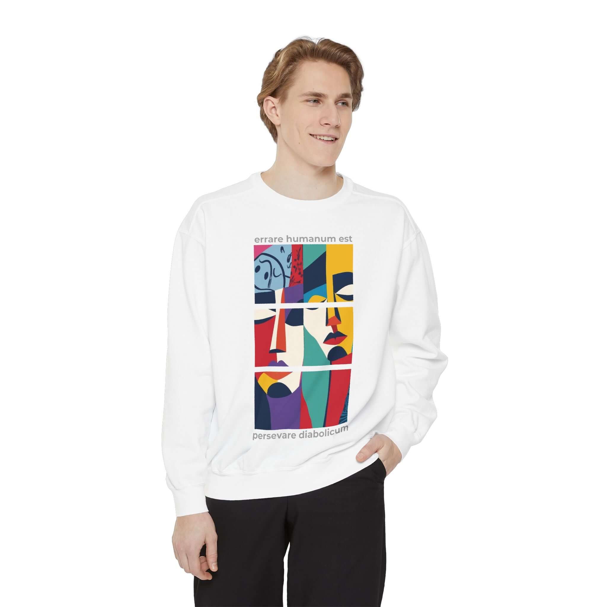 Colorful unisex sweatshirt featuring motivational design, perfect for comfort and self-expression on chill days.