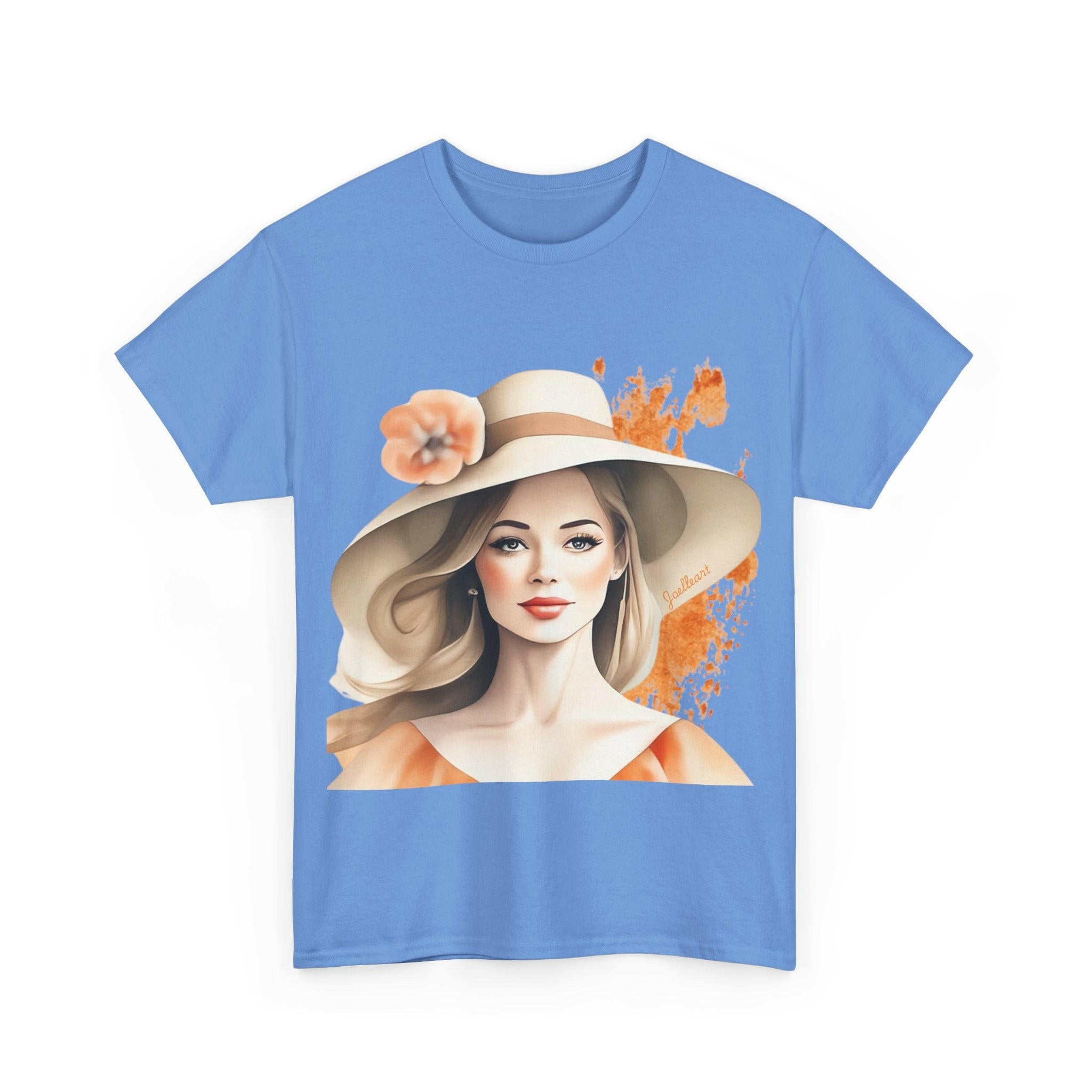 Woman tee - Beautiful hat girl art.