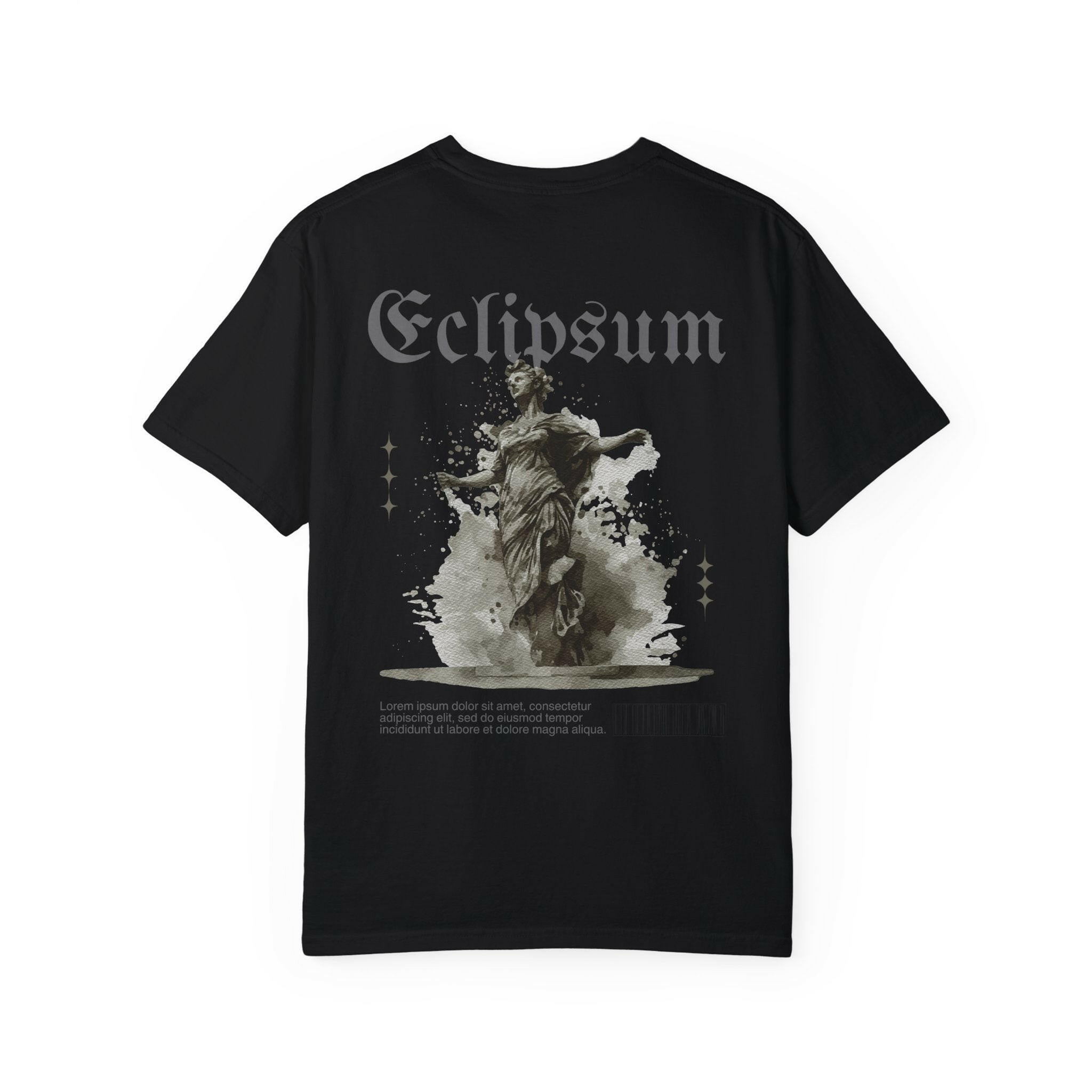 Eclipsum Unisex Garment-Dyed T-shirt - Artistic Retro Design