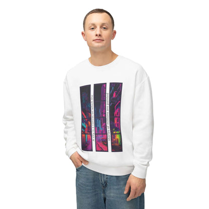 Artistic Neon Vibes Crewneck Sweatshirt | Unisex Lightweight Fashion.