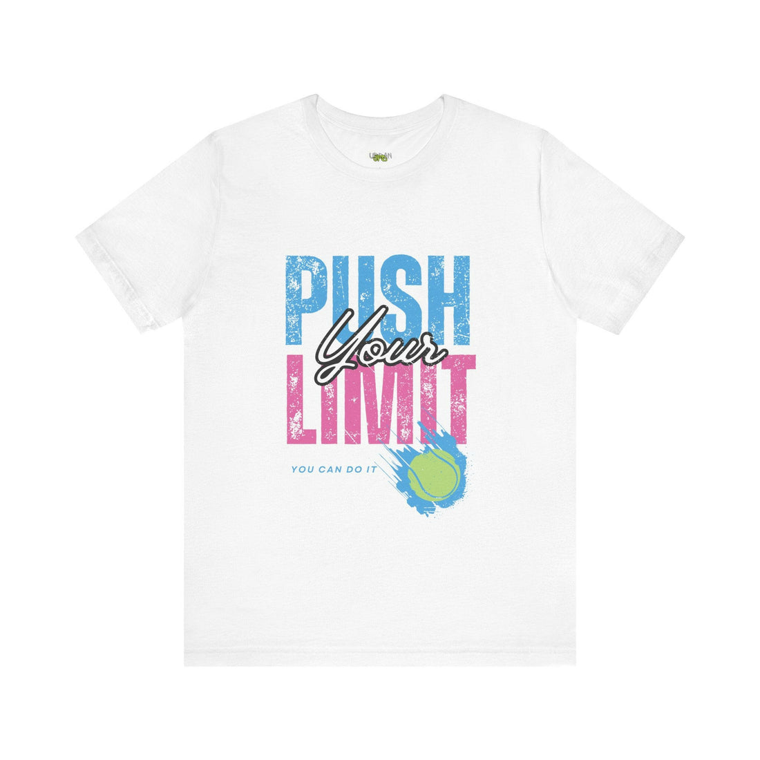 Motivational Tennis Tee - "Push Your Limit" Unisex Short Sleeve Shirt.