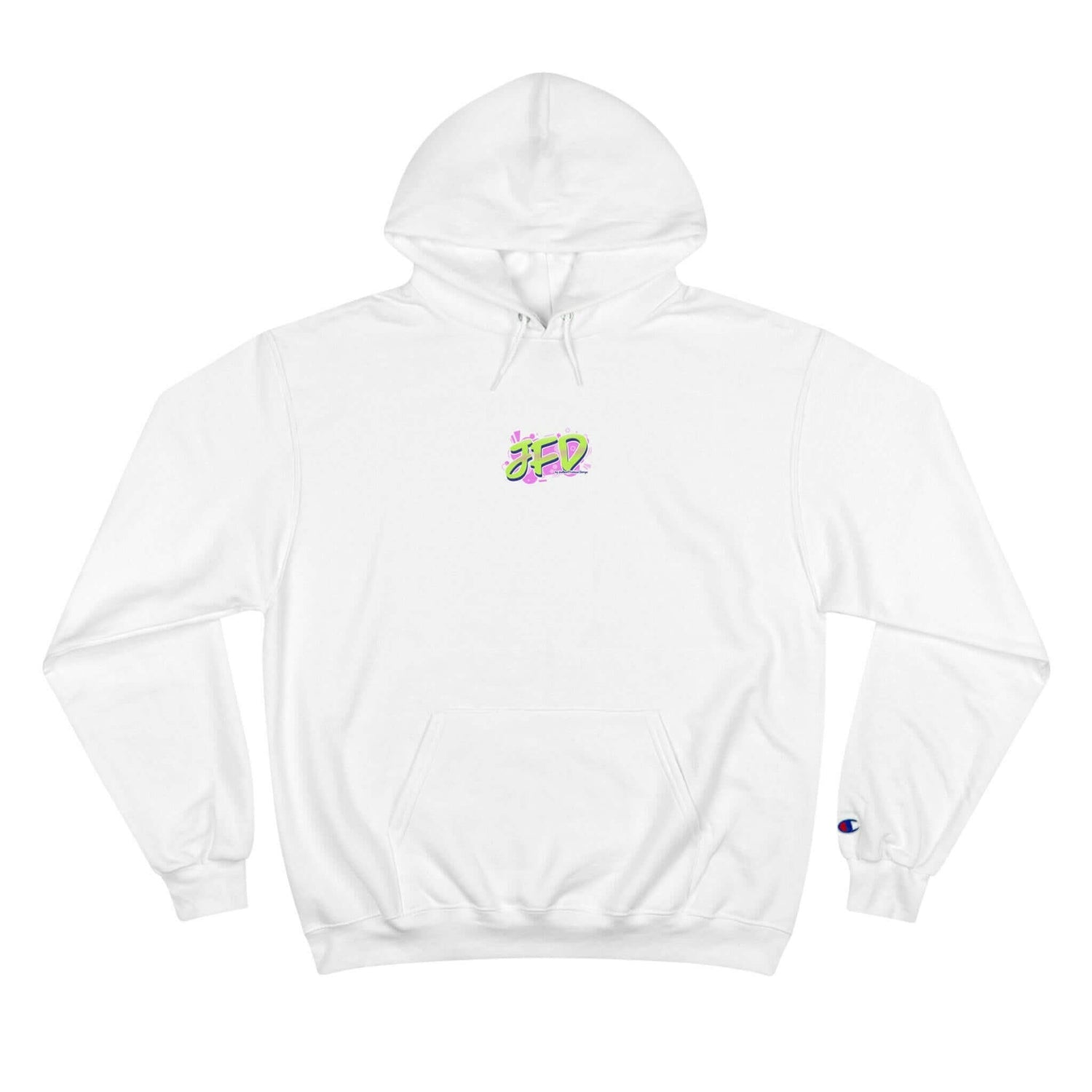 Artistic Champion Hoodie - Colorful Abstract Design for Trendsetters.