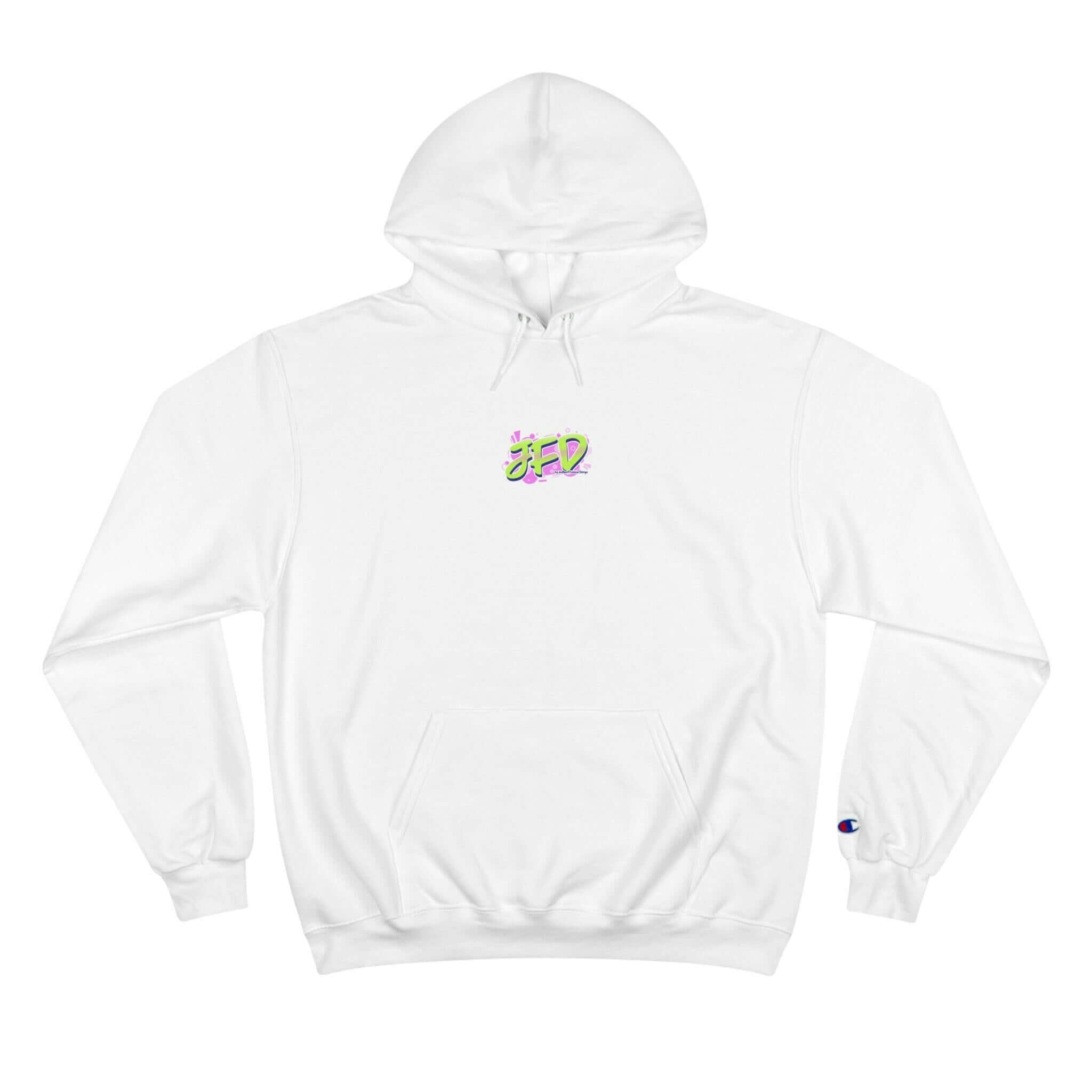 Artistic Champion Hoodie - Colorful Abstract Design for Trendsetters.