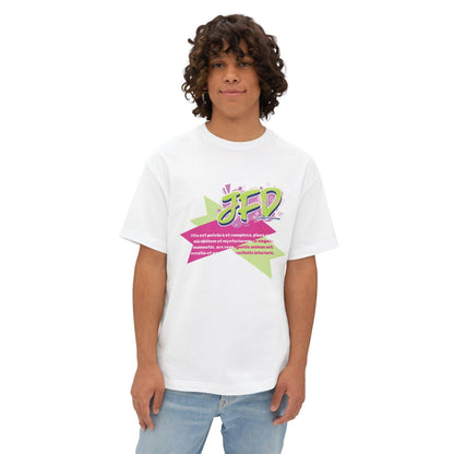 Bold Graphic Unisex Oversized Boxy Tee - Vibrant JFD Design