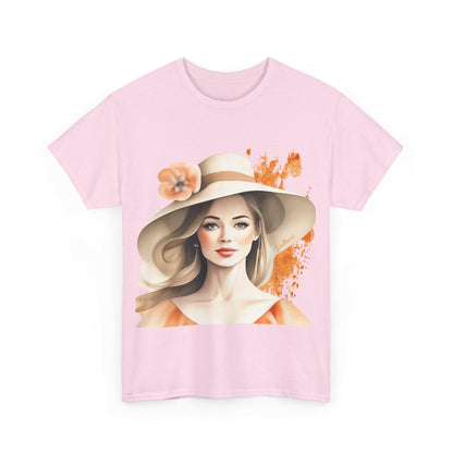 Woman tee - Beautiful hat girl art