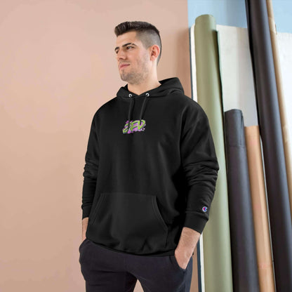 Artistic Champion Hoodie - Colorful Abstract Design for Trendsetters.