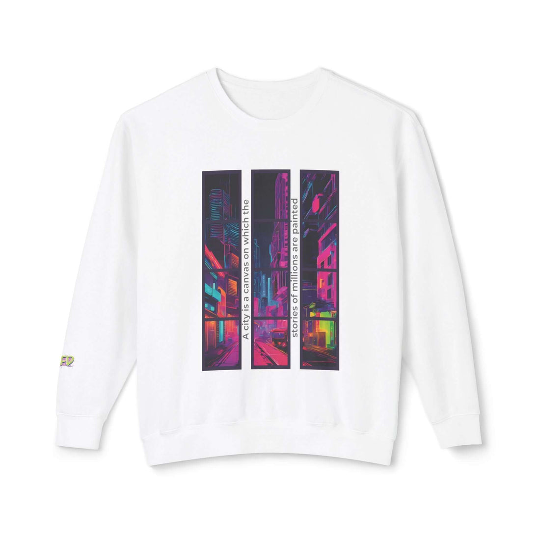 Artistic Neon Vibes Crewneck Sweatshirt | Unisex Lightweight Fashion.