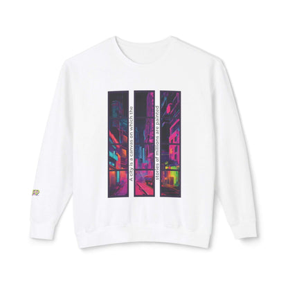 Artistic Neon Vibes Crewneck Sweatshirt | Unisex Lightweight Fashion.