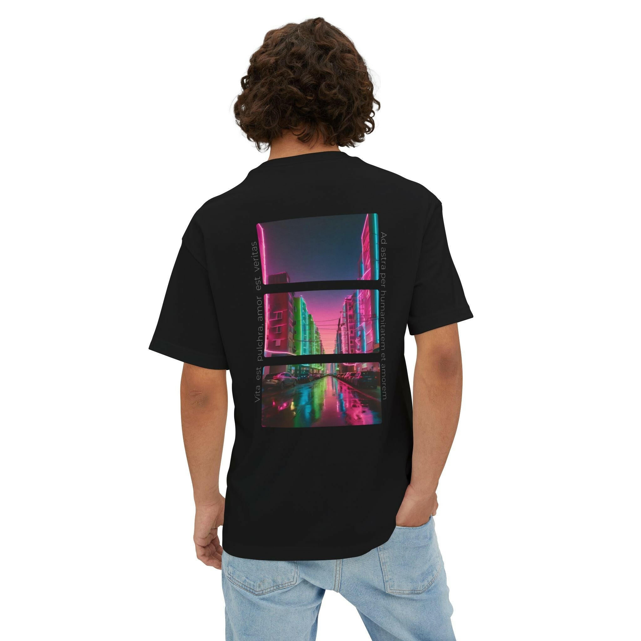 Urban Vibe Unisex Oversized Boxy Tee - Retro Graphic Style.