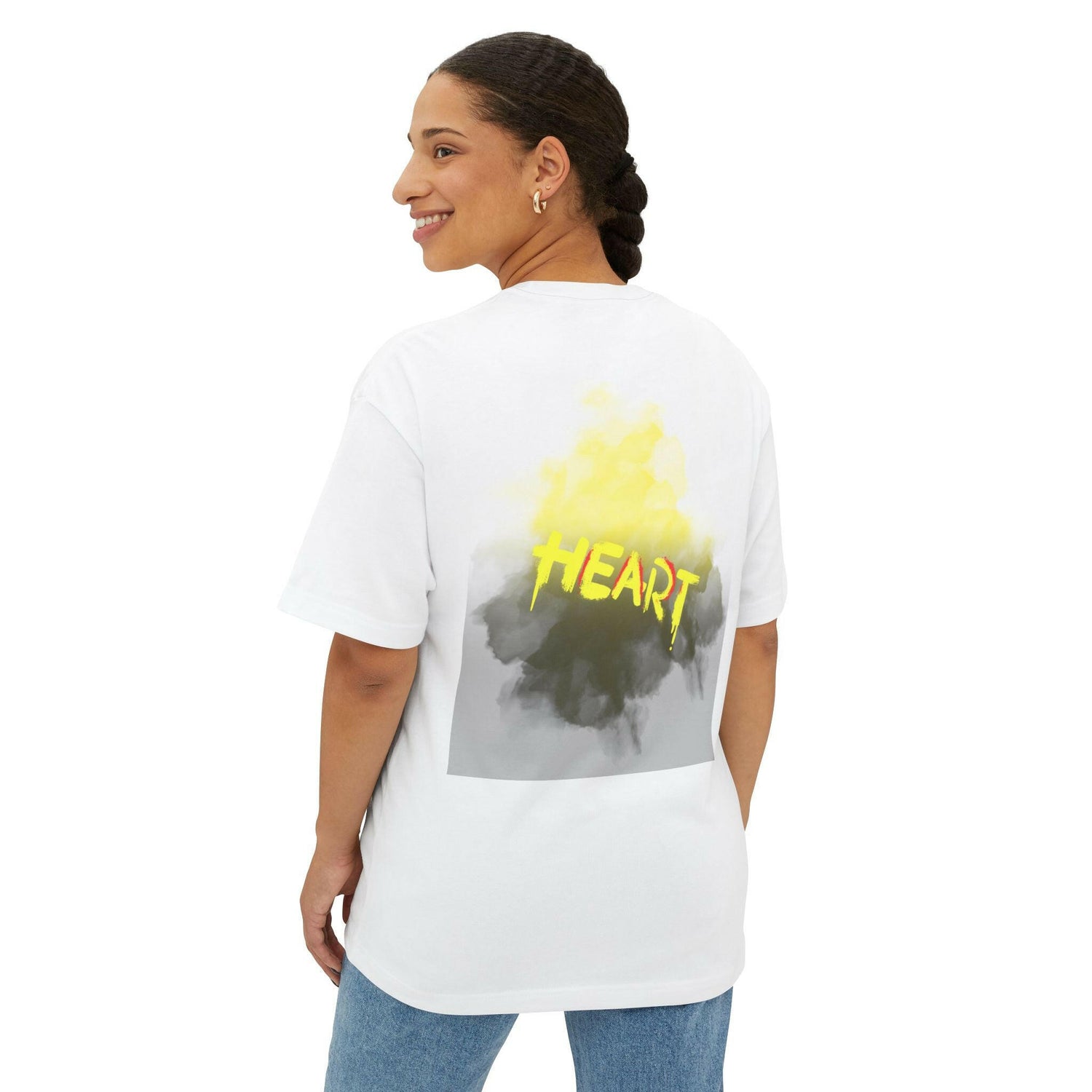 Heart Graphic Unisex Oversized Boxy Tee - Casual Comfort for Everyday Style