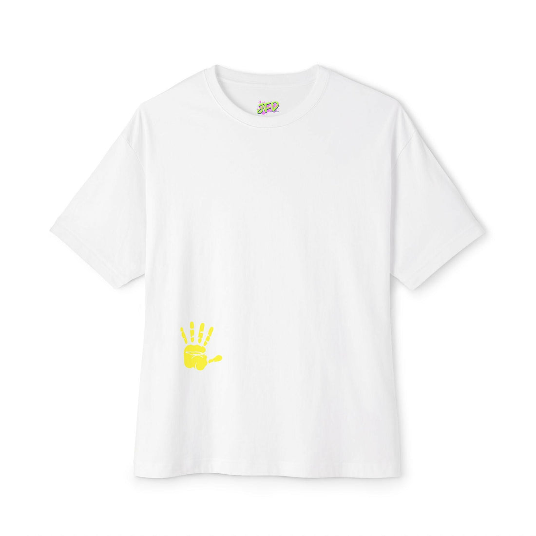 Colorful Handprint Unisex Oversized Tee - Artistic &amp; Fun Casual Wear.