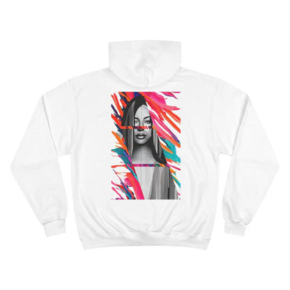 Artistic Champion Hoodie - Colorful Abstract Design for Trendsetters.