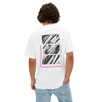 Trendy Unisex Oversized Boxy Tee with Striking Graphic Design.