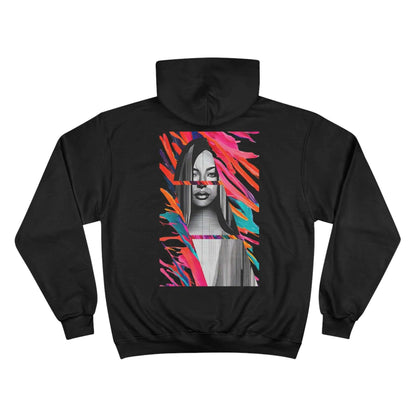 Artistic Champion Hoodie - Colorful Abstract Design for Trendsetters.