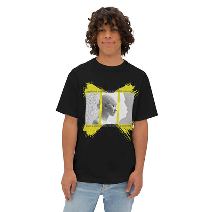 Inspirational Unisex Oversized Boxy Tee - Artistic Design with Latin Quotes.