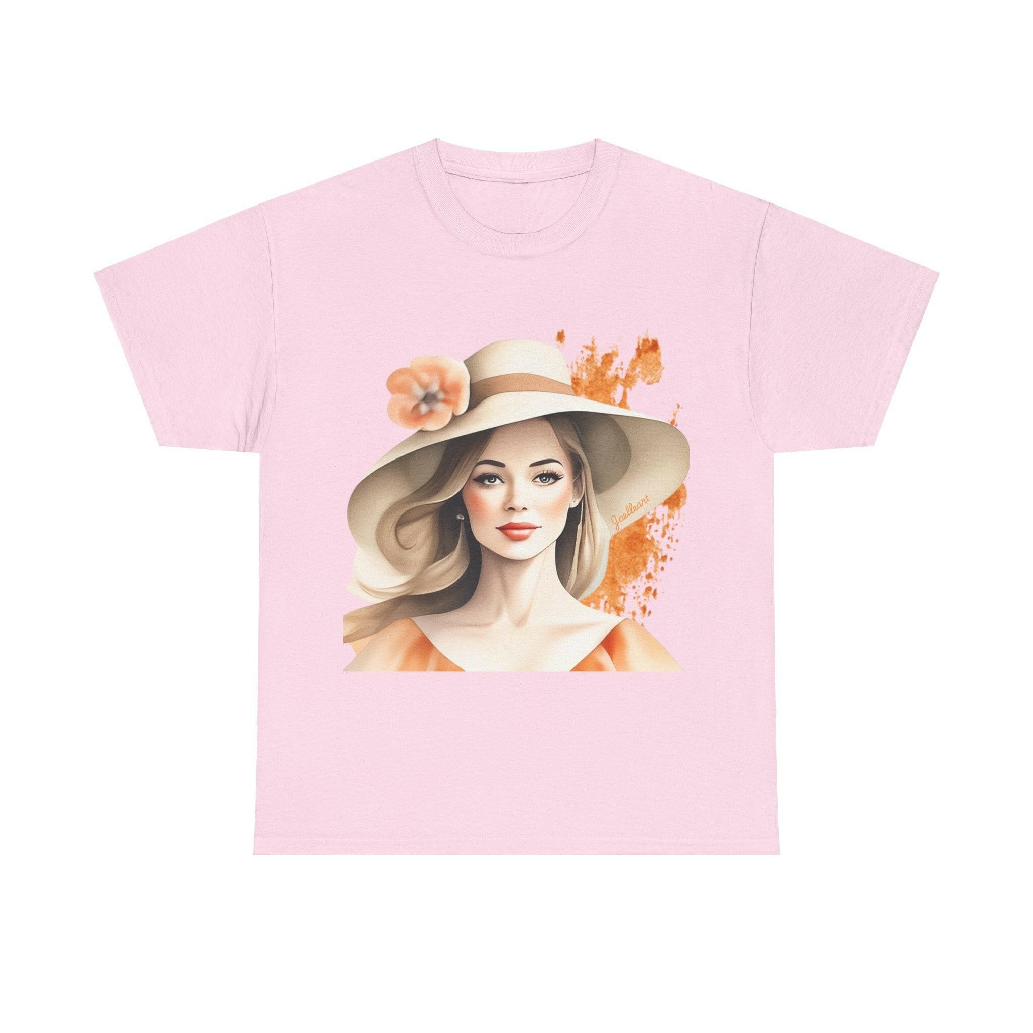 Woman tee - Beautiful hat girl art.