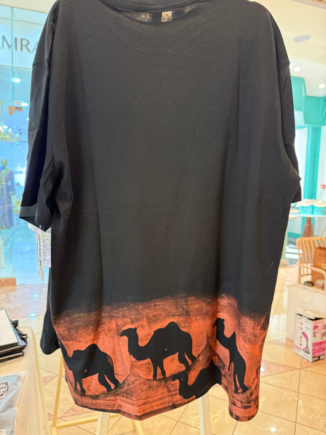 Handprinted camel design tee by JFD, urban fashion UAE