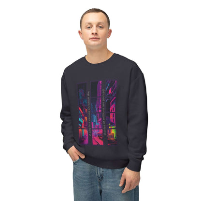 Artistic Neon Vibes Crewneck Sweatshirt | Unisex Lightweight Fashion.