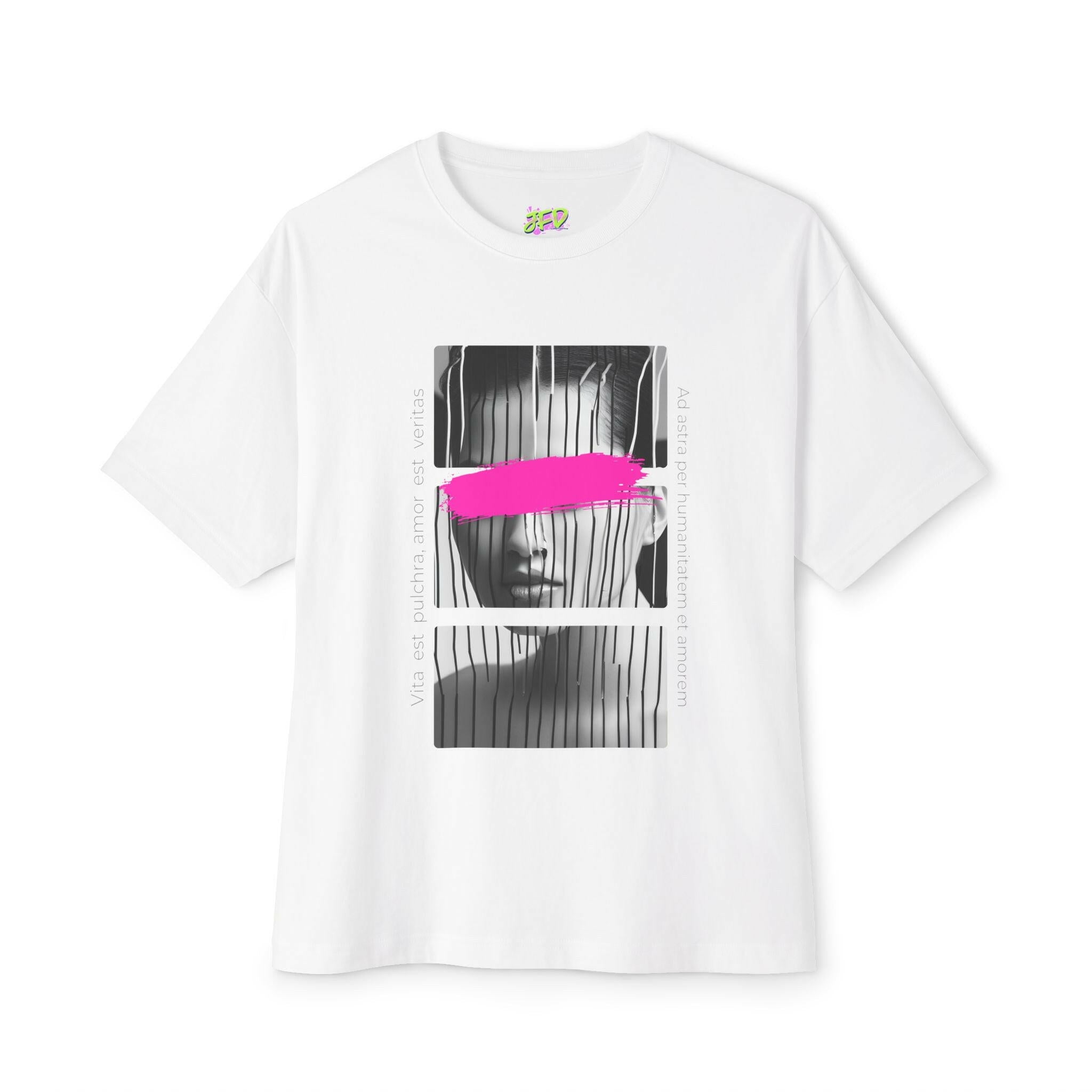 Vibrant Oversized Boxy Tee - Bold Graphic Art Print.