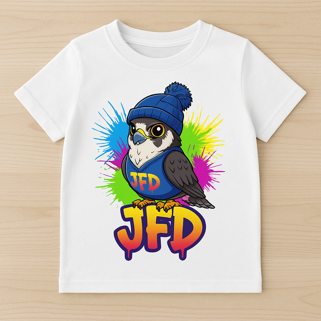 handmade falcon graffiti kids T-shirt JFD streetwear Dubai UAE