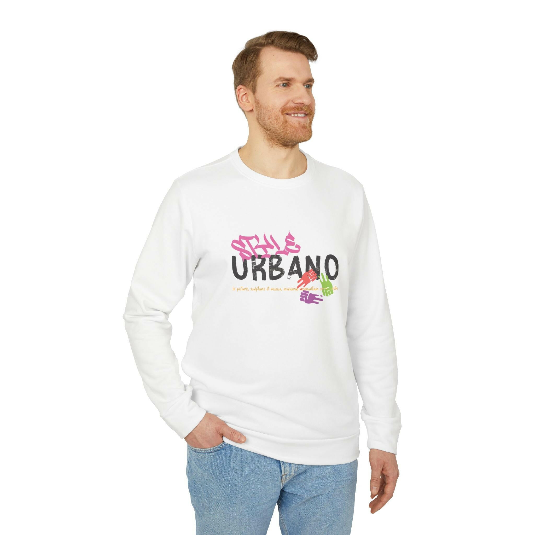 Adidas Unisex Urban Style Fleece Crewneck Sweatshirt - Colorful Graphic Design