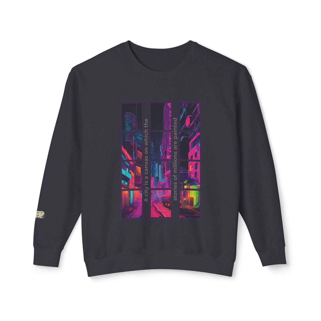 Artistic Neon Vibes Crewneck Sweatshirt | Unisex Lightweight Fashion.