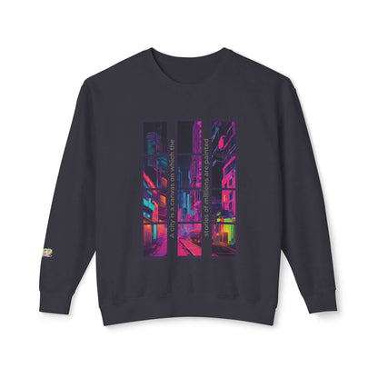 Artistic Neon Vibes Crewneck Sweatshirt | Unisex Lightweight Fashion.