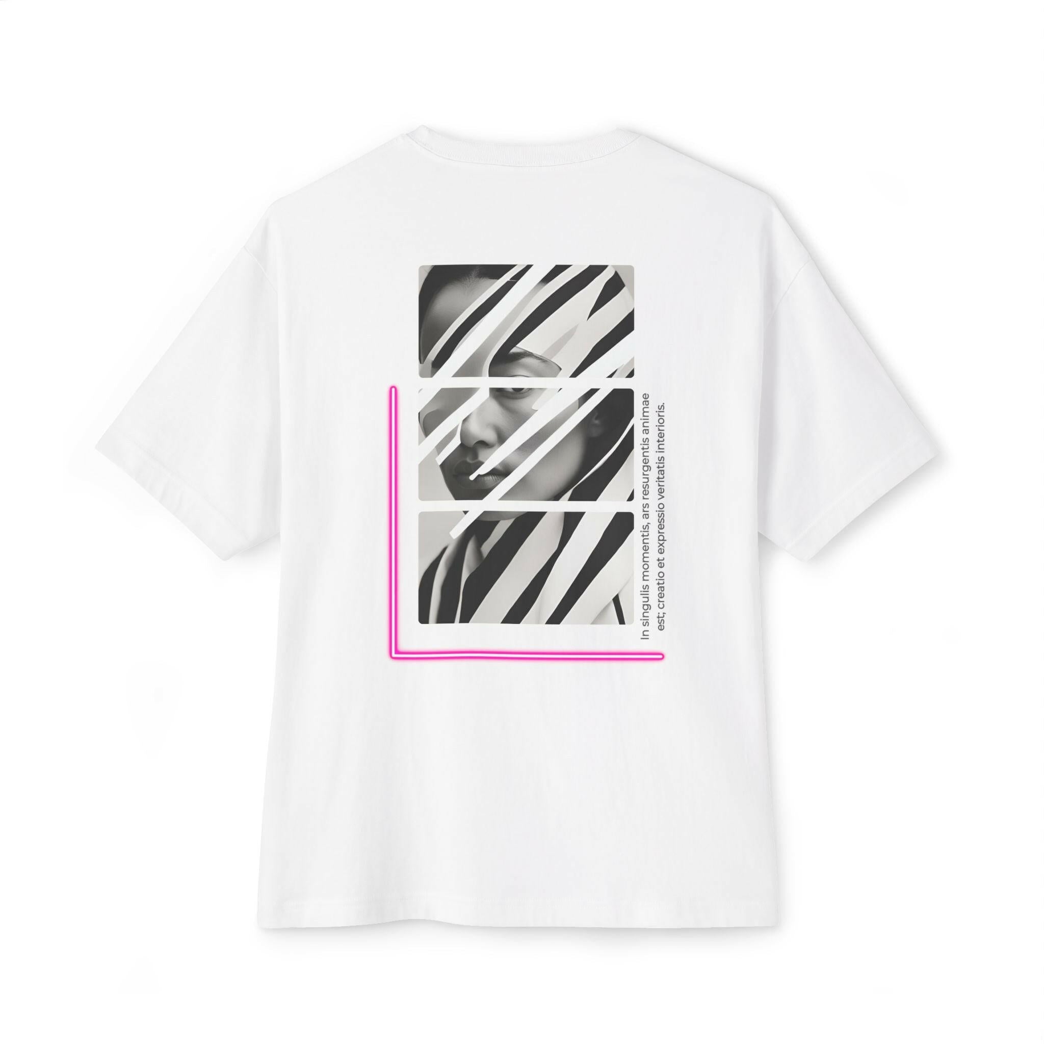 Trendy Unisex Oversized Boxy Tee with Striking Graphic Design.