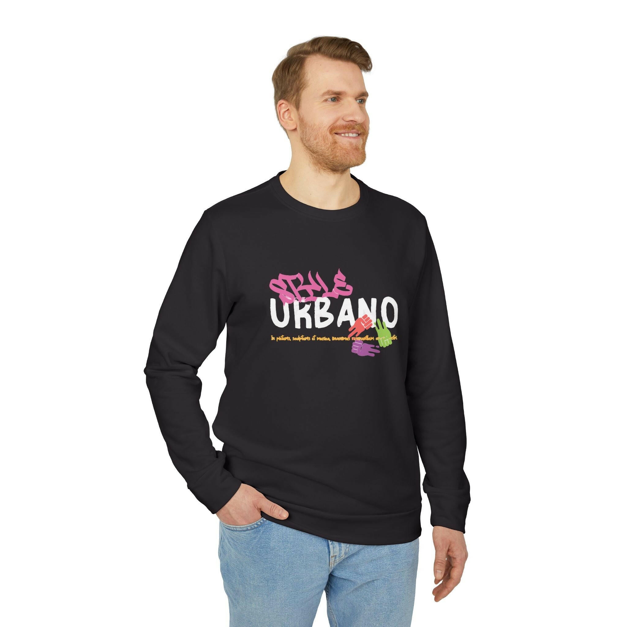 Adidas Unisex Urban Style Fleece Crewneck Sweatshirt - Colorful Graphic Design