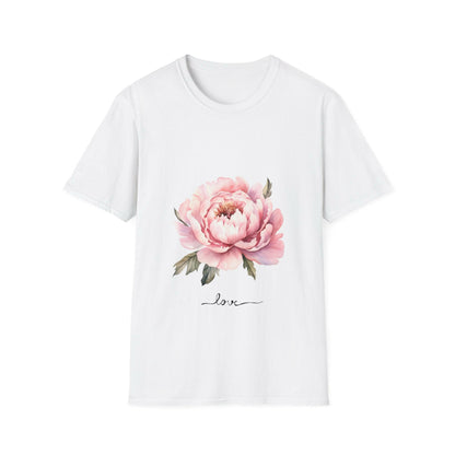 Woman Soft-style T-Shirt flower love.