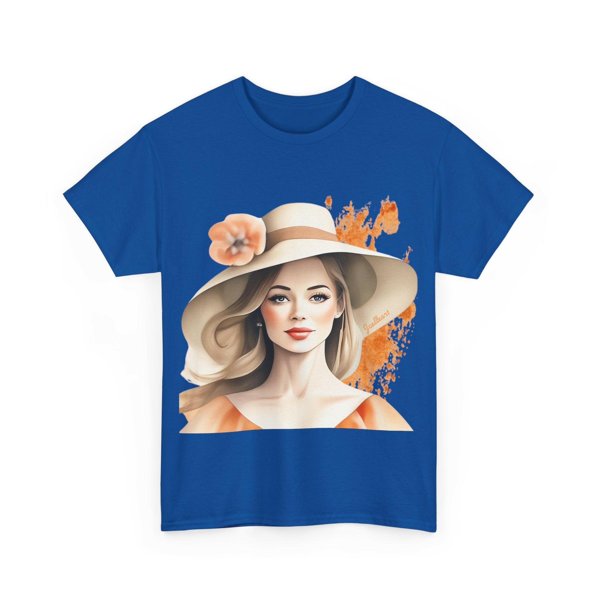 Woman tee - Beautiful hat girl art.