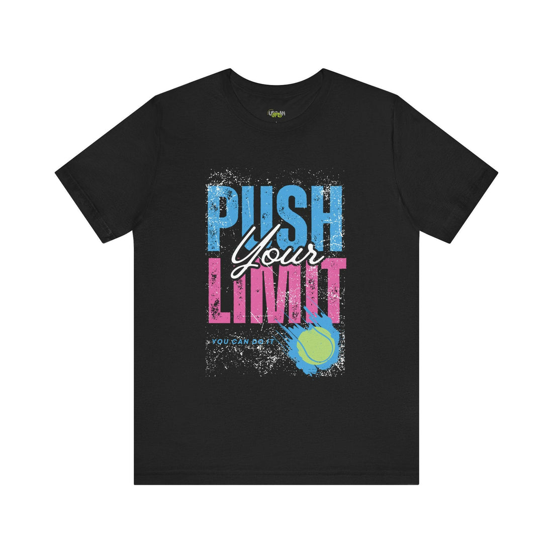 Motivational Tennis Tee - "Push Your Limit" Unisex Short Sleeve Shirt.