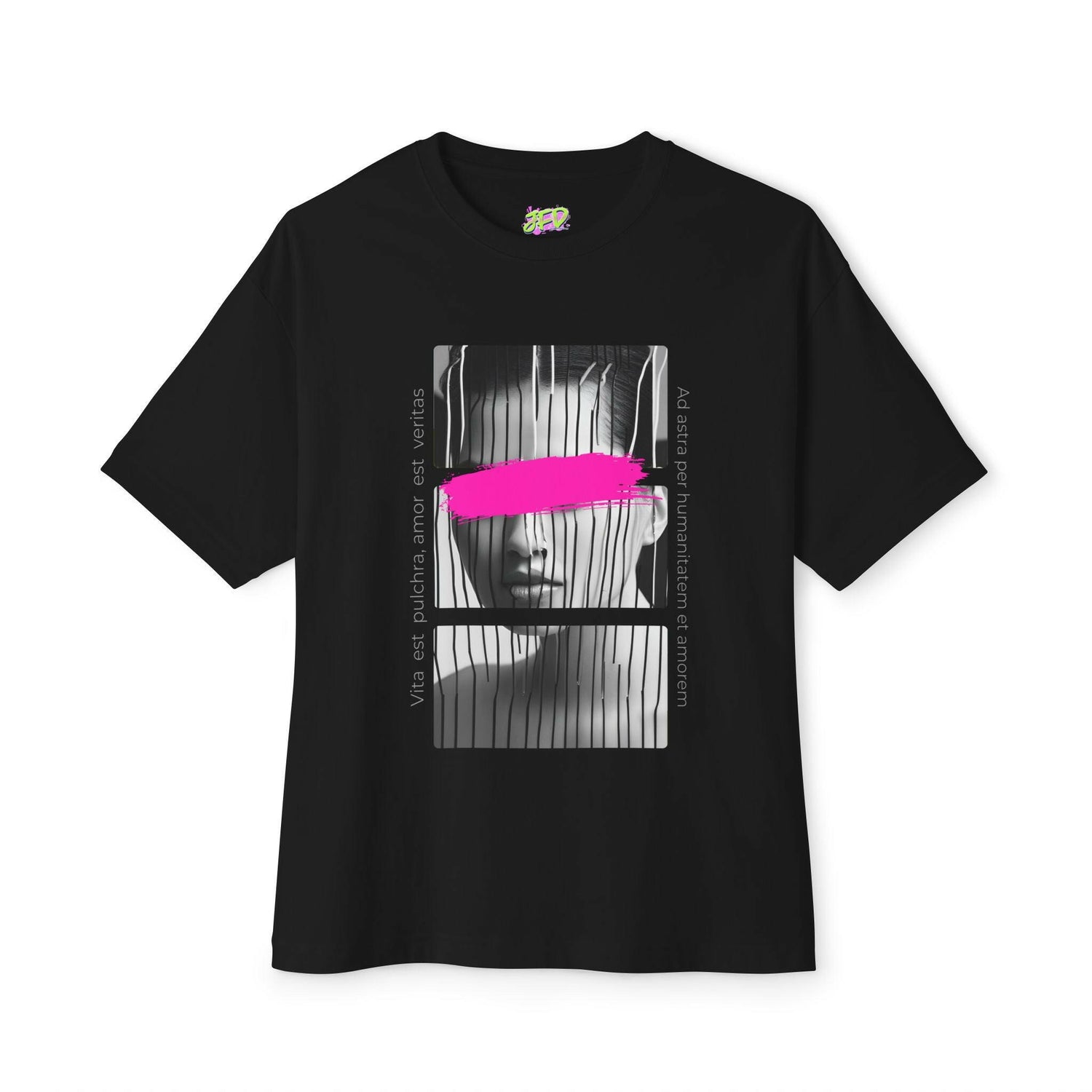 Vibrant Oversized Boxy Tee - Bold Graphic Art Print.