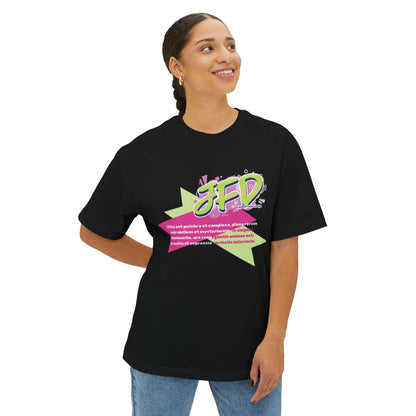 Bold Graphic Unisex Oversized Boxy Tee - Vibrant JFD Design