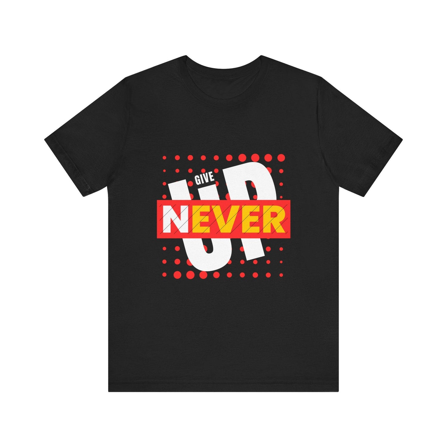 Neon Inspirational &quot;Never Give Up&quot; Unisex Tee.